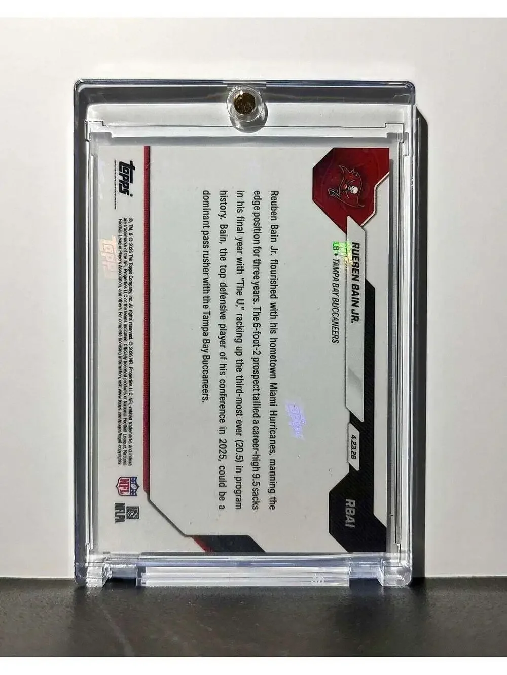 Rueben Bain Jr Rookie 2026 Topps Now Draft Night #RBAI Gold Foil 43/50 Card